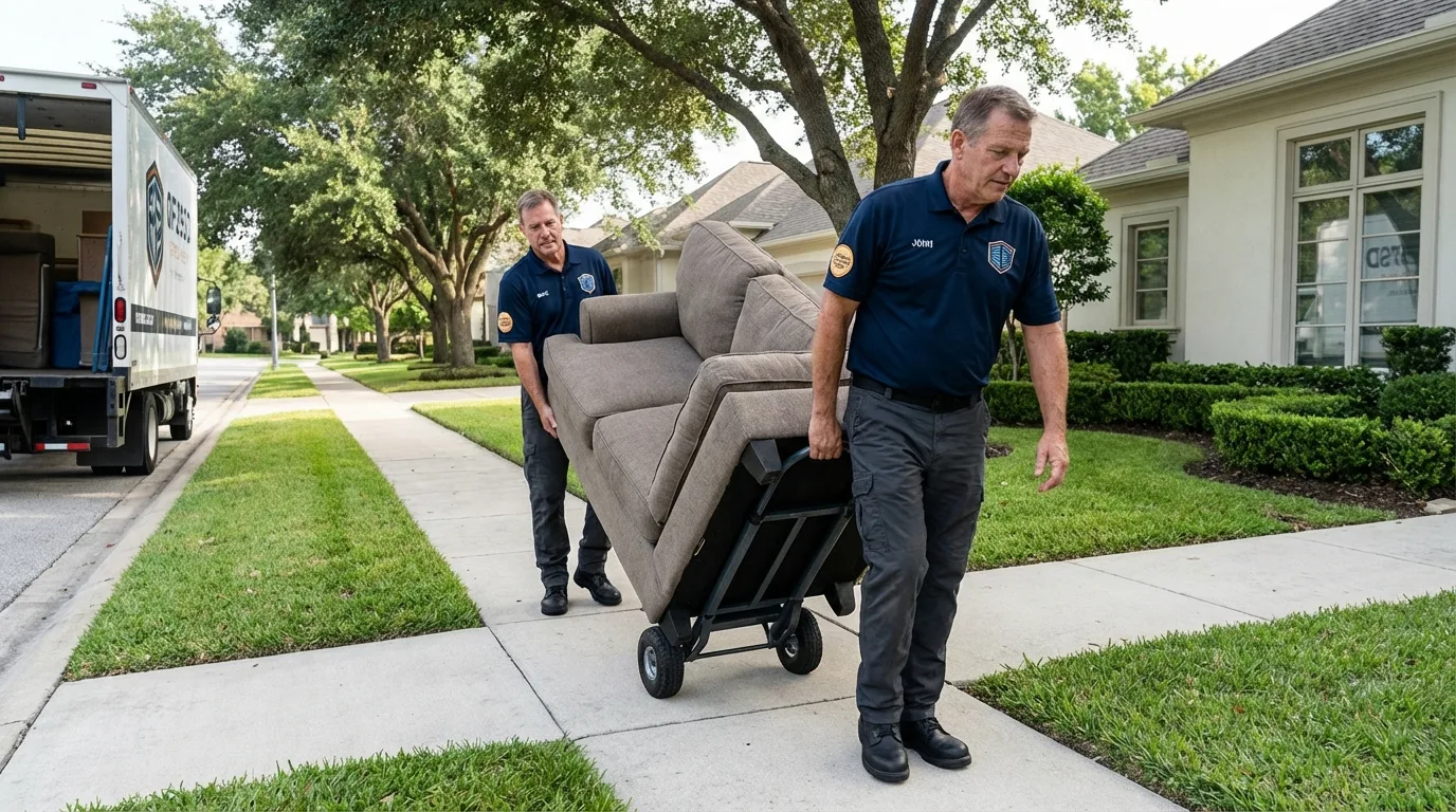 Local residential moving crew loading furniture in Royal Oak, MI